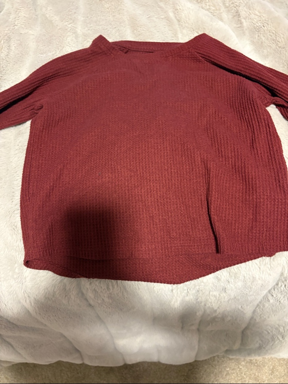 Cat & Jack Women's Wine Crew Neck Ribbed Sweater